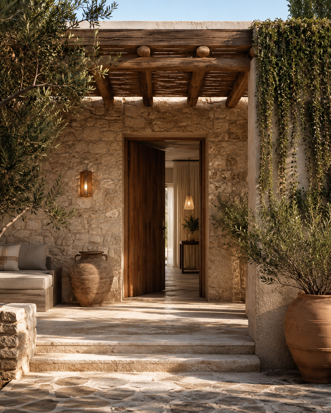 Fachada exterior de hotel boutique con arquitectura premium.