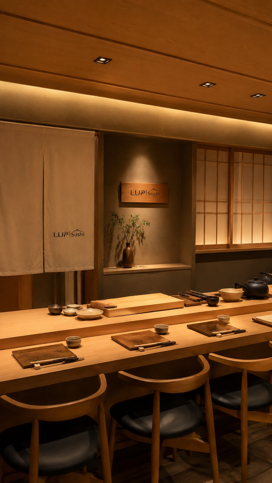 Barra y salón de LUP Sushi